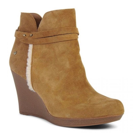 UGG ALEXANDRA SUEDE WEDGE ANKLE BOOTS - Picture 1 of 6